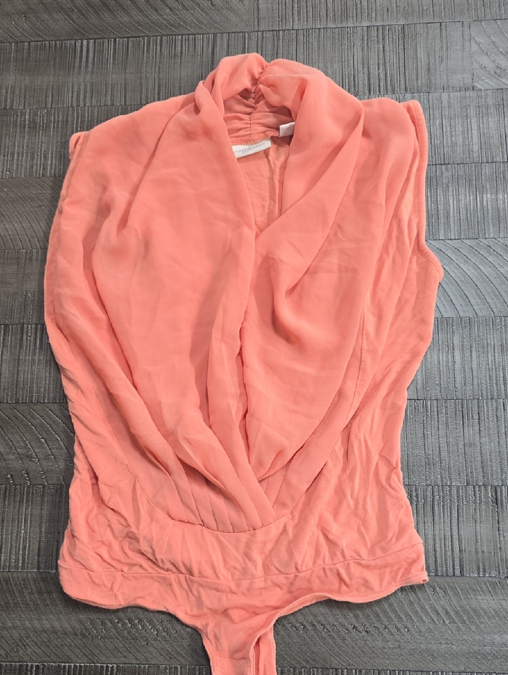 Women’s Coral Sleeveless Draped Bodysuit